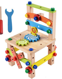 Montessori for Kid Children'S Educational Toys Chair Designer Set of Tools Wooden Toys Christmas Gifts for Girls Boys
