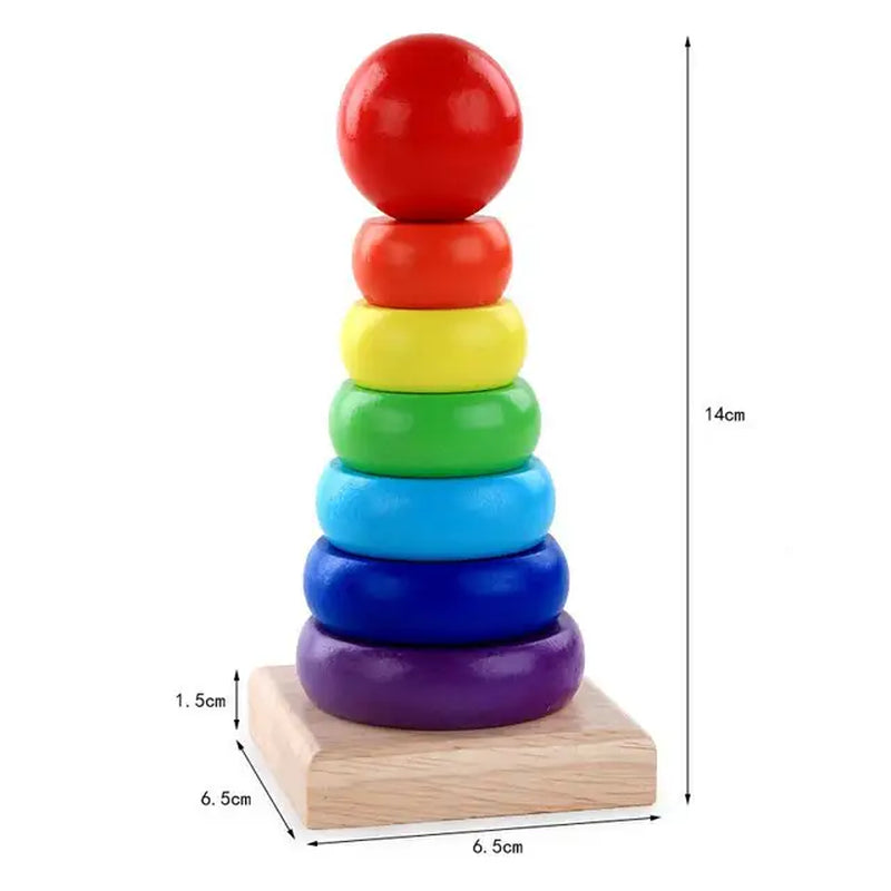 Children Wooden Building Blocks Baby DIY Stacking High Fun Games Day and Night Creative Building Blocks Montessori Wooden Toys