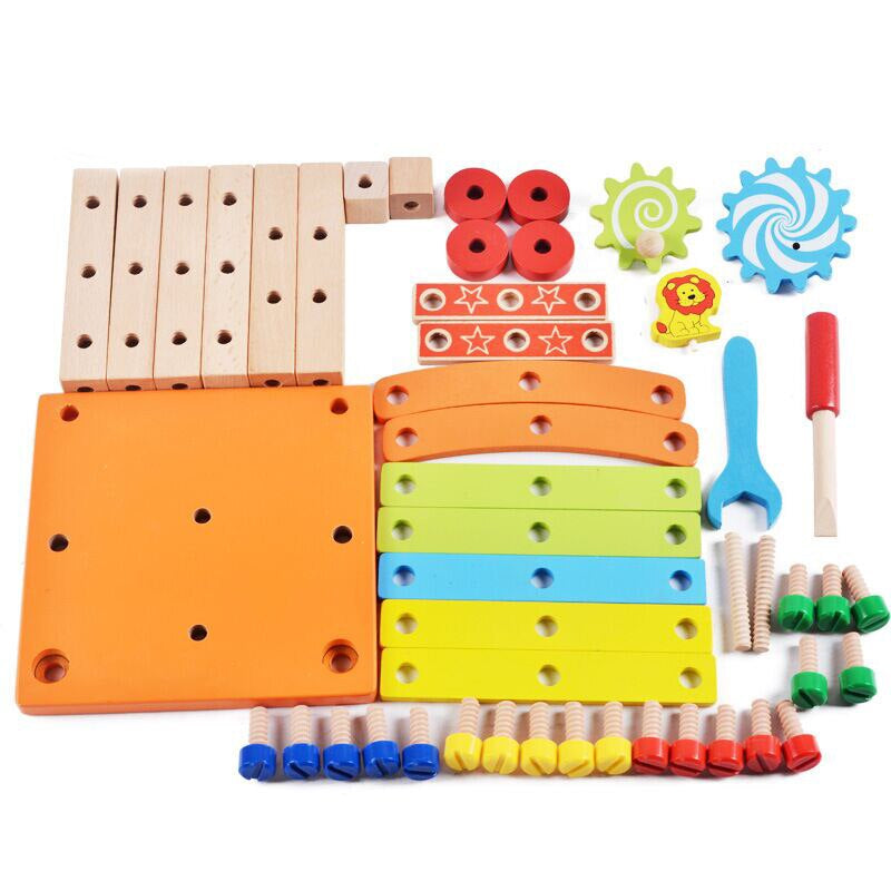 Montessori for Kid Children'S Educational Toys Chair Designer Set of Tools Wooden Toys Christmas Gifts for Girls Boys