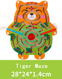 Big Size Animal Cube Puzzle Maze Toy Game Wood Magic Games Magnet for Children Adult Cube Puzzle Education Balance Magnetic Maze
