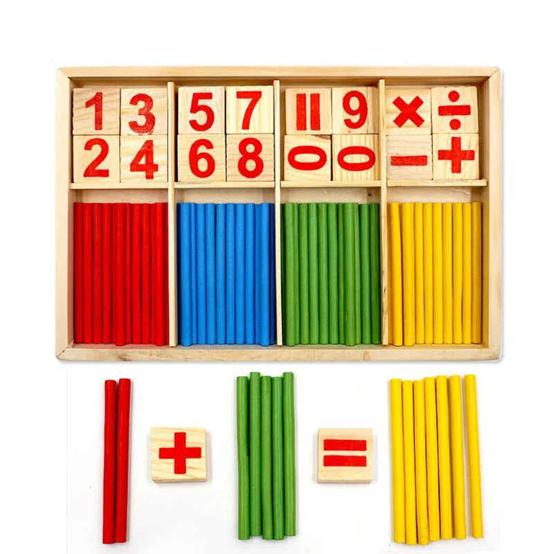 Hot Selling Baby Education Toys Montessori Box Digital Clock Math Toy Number Digital Counting Wood Stick Baby Kids Toy Gifts ZXH