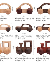 Wooden Toys Montessori Educational Maple Wood Car Children Cartoon Car Toy Baby Wood Gift For 0-4 Years Old Kids
