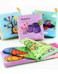 0-12Monthes Baby Cloth Book Fruits Animals Cognize Puzzle Book Infant Kids Early Learning Educational Fabric Books Toys игрушк
