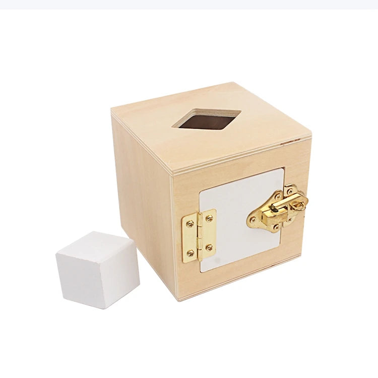 Montessori Multifunctional Lock Toys 6 Unlock Box Exercises Toys Practical Training Wooden Toys Basical Life Skill Toy Education