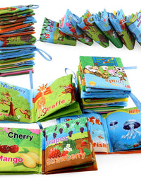 0-12Monthes Baby Cloth Book Fruits Animals Cognize Puzzle Book Infant Kids Early Learning Educational Fabric Books Toys игрушк
