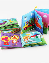 0-12Monthes Baby Cloth Book Fruits Animals Cognize Puzzle Book Infant Kids Early Learning Educational Fabric Books Toys игрушк
