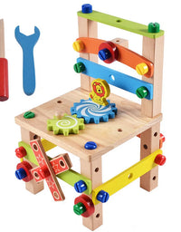 Educational Montessori Kids Toys Wooden Toolbox Pretend Play Set Preschool Children Nut Screw Assembly Simulation Carpenter Tool
