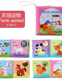 0-12Monthes Baby Cloth Book Fruits Animals Cognize Puzzle Book Infant Kids Early Learning Educational Fabric Books Toys игрушк
