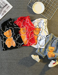 New Summer Baby Girls Clothes Suit Children Boys Fashion Cartoon T-Shirt Shorts 2Pcs/Sets Toddler Casual Costume Kids Tracksuits
