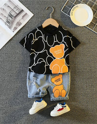 New Summer Baby Girls Clothes Suit Children Boys Fashion Cartoon T-Shirt Shorts 2Pcs/Sets Toddler Casual Costume Kids Tracksuits
