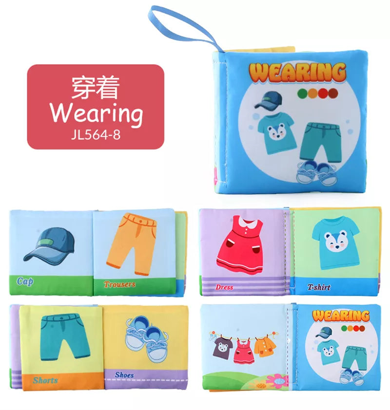 0-12Monthes Baby Cloth Book Fruits Animals Cognize Puzzle Book Infant Kids Early Learning Educational Fabric Books Toys игрушк