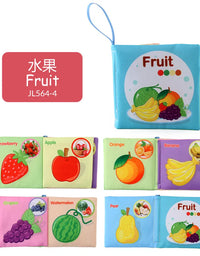 0-12Monthes Baby Cloth Book Fruits Animals Cognize Puzzle Book Infant Kids Early Learning Educational Fabric Books Toys игрушк
