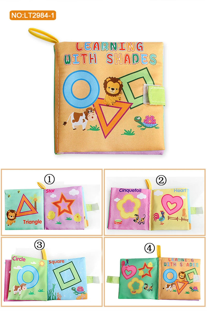 0-12Monthes Baby Cloth Book Fruits Animals Cognize Puzzle Book Infant Kids Early Learning Educational Fabric Books Toys игрушк