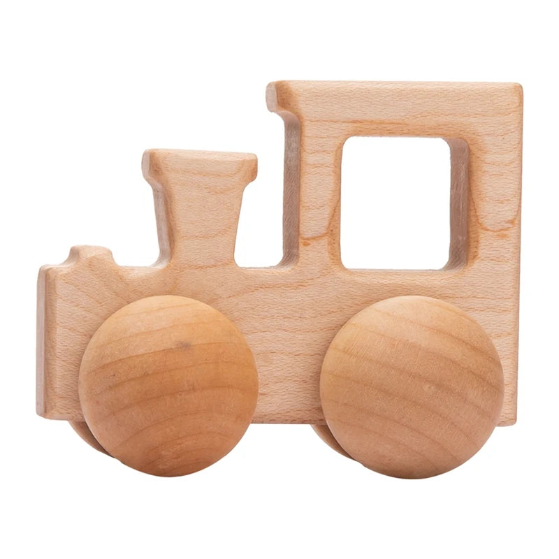 Wooden Toys Montessori Educational Maple Wood Car Children Cartoon Car Toy Baby Wood Gift For 0-4 Years Old Kids