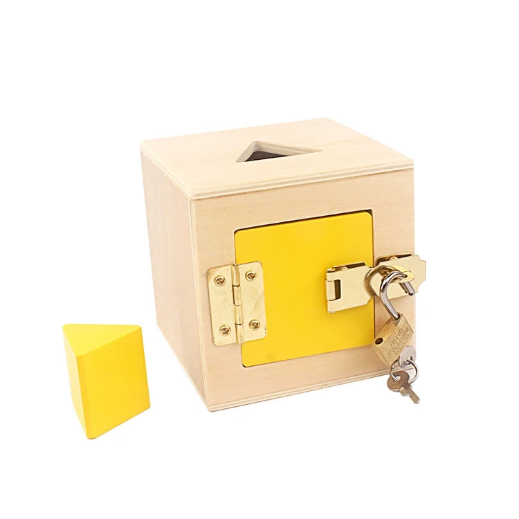 Montessori Multifunctional Lock Toys 6 Unlock Box Exercises Toys Practical Training Wooden Toys Basical Life Skill Toy Education