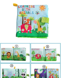 0-12Monthes Baby Cloth Book Fruits Animals Cognize Puzzle Book Infant Kids Early Learning Educational Fabric Books Toys игрушк
