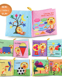 0-12Monthes Baby Cloth Book Fruits Animals Cognize Puzzle Book Infant Kids Early Learning Educational Fabric Books Toys игрушк
