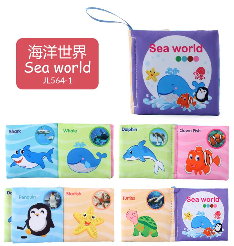 0-12Monthes Baby Cloth Book Fruits Animals Cognize Puzzle Book Infant Kids Early Learning Educational Fabric Books Toys игрушк