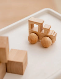 Wooden Toys Montessori Educational Maple Wood Car Children Cartoon Car Toy Baby Wood Gift For 0-4 Years Old Kids
