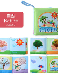 0-12Monthes Baby Cloth Book Fruits Animals Cognize Puzzle Book Infant Kids Early Learning Educational Fabric Books Toys игрушк
