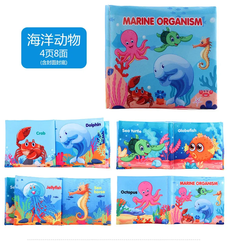 0-12Monthes Baby Cloth Book Fruits Animals Cognize Puzzle Book Infant Kids Early Learning Educational Fabric Books Toys игрушк