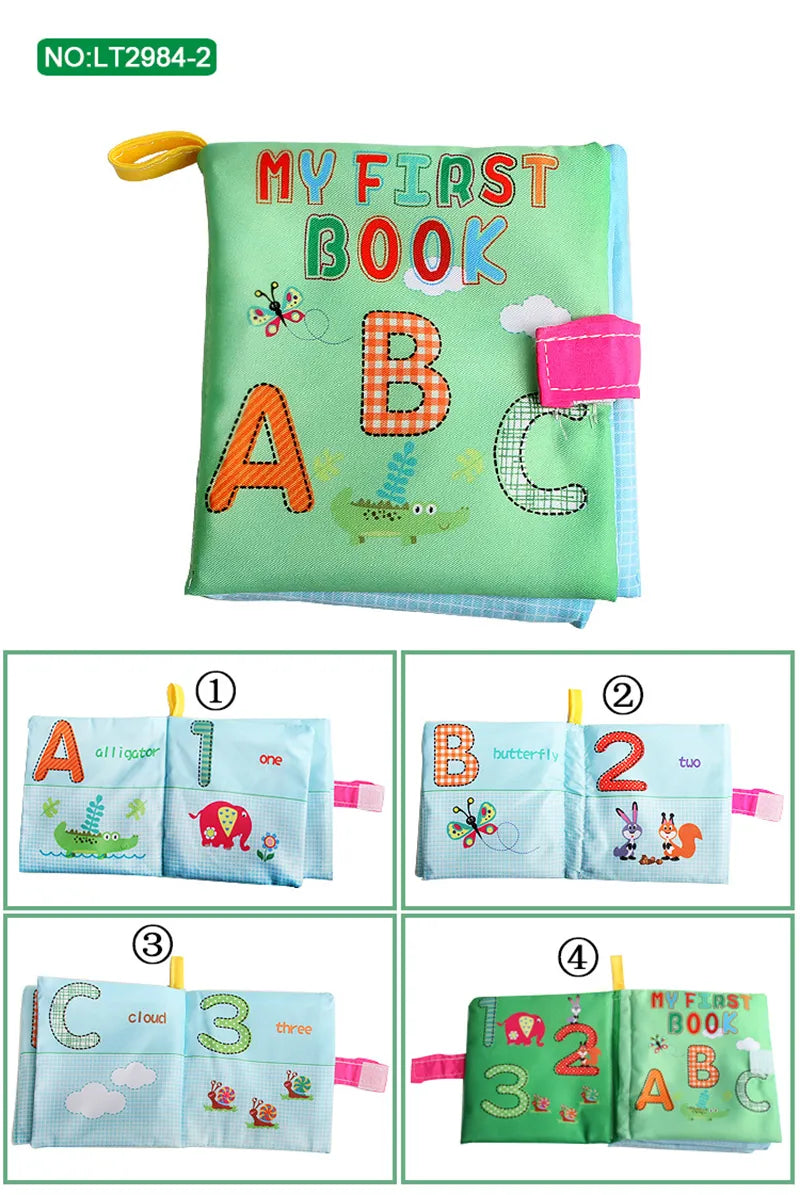 0-12Monthes Baby Cloth Book Fruits Animals Cognize Puzzle Book Infant Kids Early Learning Educational Fabric Books Toys игрушк