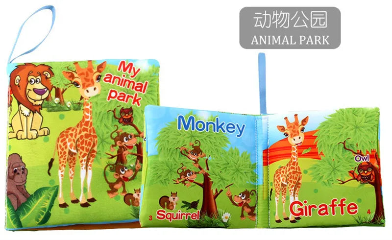 0-12Monthes Baby Cloth Book Fruits Animals Cognize Puzzle Book Infant Kids Early Learning Educational Fabric Books Toys игрушк