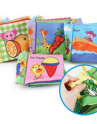 0-12Monthes Baby Cloth Book Fruits Animals Cognize Puzzle Book Infant Kids Early Learning Educational Fabric Books Toys игрушк
