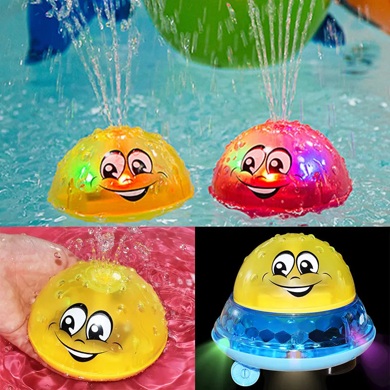 Baby Bath Toys Electric Inductive Water Spray Ball with Light Bathroom Bathtub Swimming Toys for Toddler Infant Children