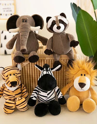 25cm 35cm Super Cute Stuffed Toys for Kids Sleeping Mate Jungle Animals Dolls Elephant Dog Tiger Fox Lion Giraffe Raccoon Monkey
