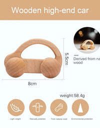 Wooden Toys Montessori Educational Maple Wood Car Children Cartoon Car Toy Baby Wood Gift For 0-4 Years Old Kids
