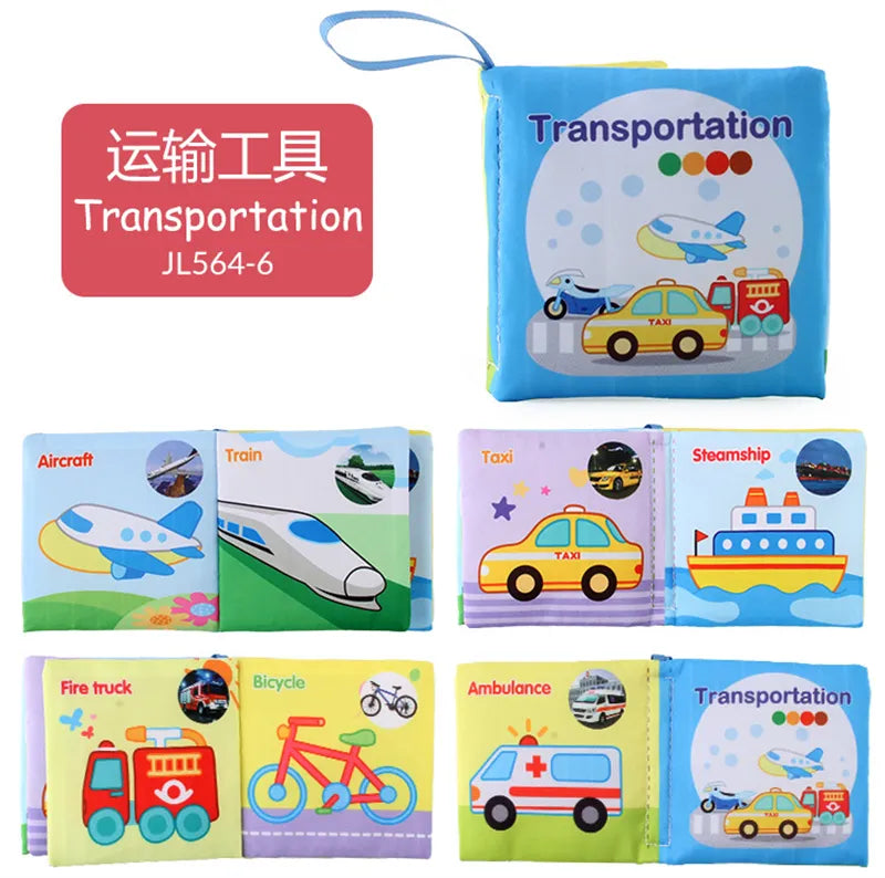 0-12Monthes Baby Cloth Book Fruits Animals Cognize Puzzle Book Infant Kids Early Learning Educational Fabric Books Toys игрушк