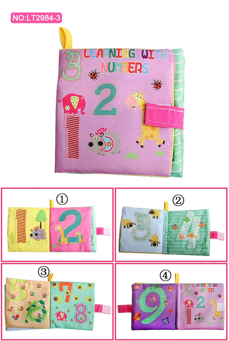 0-12Monthes Baby Cloth Book Fruits Animals Cognize Puzzle Book Infant Kids Early Learning Educational Fabric Books Toys игрушк