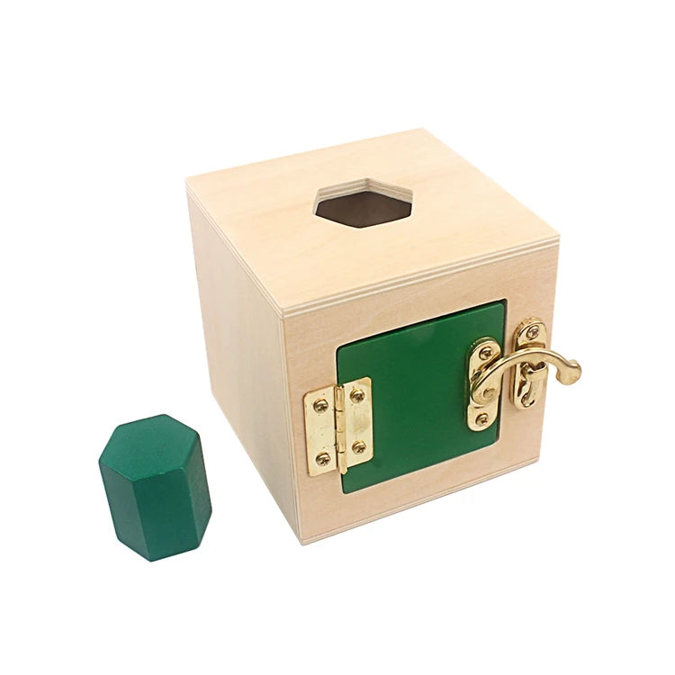 Montessori Multifunctional Lock Toys 6 Unlock Box Exercises Toys Practical Training Wooden Toys Basical Life Skill Toy Education