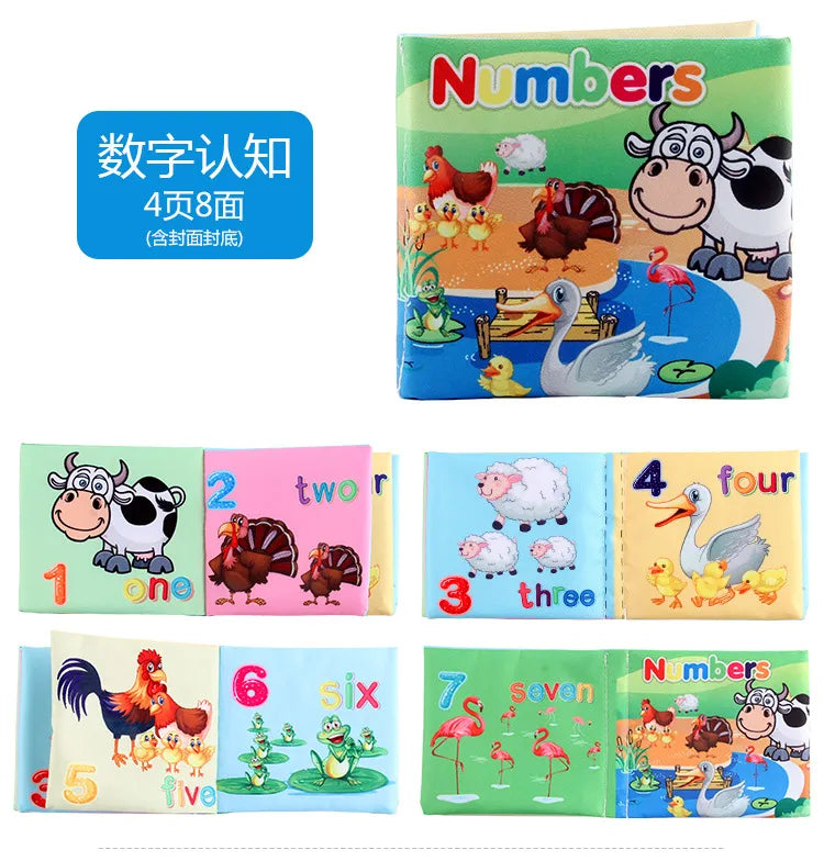 0-12Monthes Baby Cloth Book Fruits Animals Cognize Puzzle Book Infant Kids Early Learning Educational Fabric Books Toys игрушк