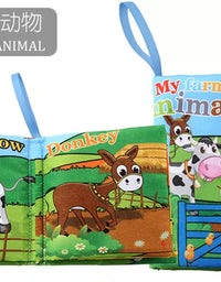 0-12Monthes Baby Cloth Book Fruits Animals Cognize Puzzle Book Infant Kids Early Learning Educational Fabric Books Toys игрушк
