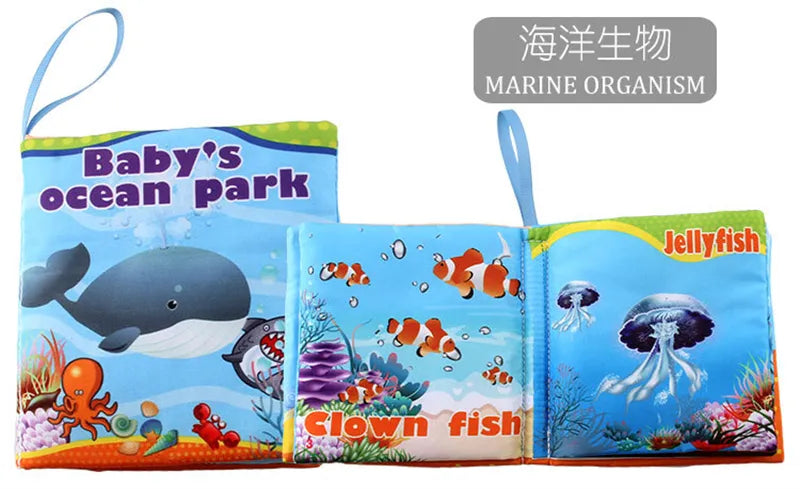 0-12Monthes Baby Cloth Book Fruits Animals Cognize Puzzle Book Infant Kids Early Learning Educational Fabric Books Toys игрушк