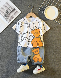 New Summer Baby Girls Clothes Suit Children Boys Fashion Cartoon T-Shirt Shorts 2Pcs/Sets Toddler Casual Costume Kids Tracksuits
