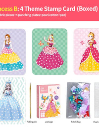 Painting Sticker DIY Craft Toys Kid Art Girls Poking Princess Dress/Animal Handmade Magical Children Gifts Poke Girl/Boy Gift
