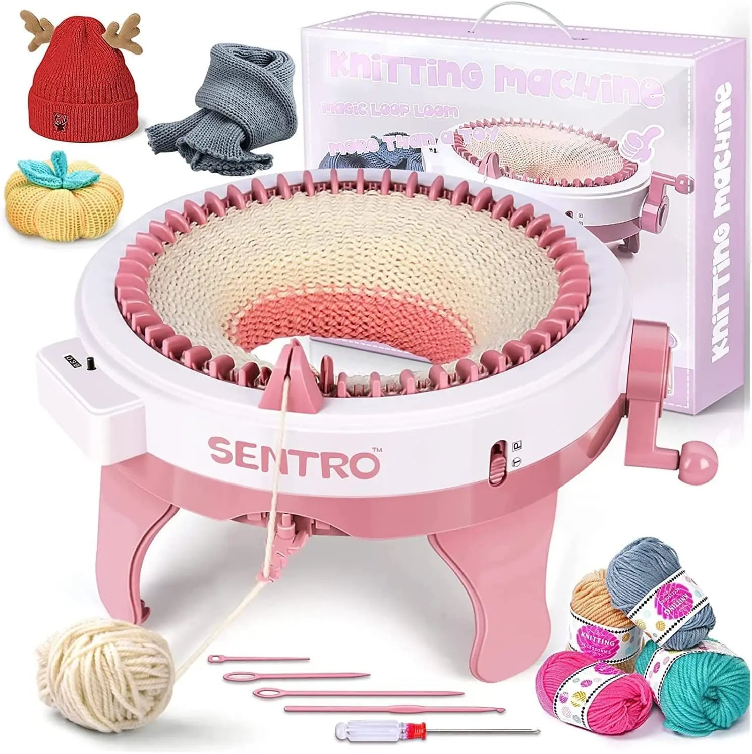 48/22 Needles Knitting Machine DIY Hand Knitting Machine Sweater Knitting Board Rotating Double Knit Loom Machine Kit For Kids