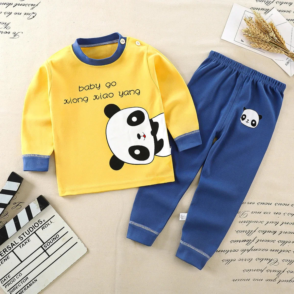 Kids Clothes Children Sets Children's Clothing Boys Girls CottonAutumn winter Clothing Pants Sleepwear Underwear Christmas Gift