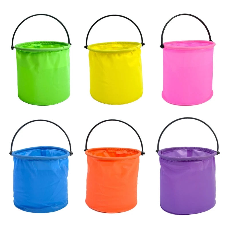 1Pc Beach Sand Play Bucket Toy Folding Collapsible Bucket Gardening Tool Outdoor Sand Pool Play Tool Toy Kids Summer Favor