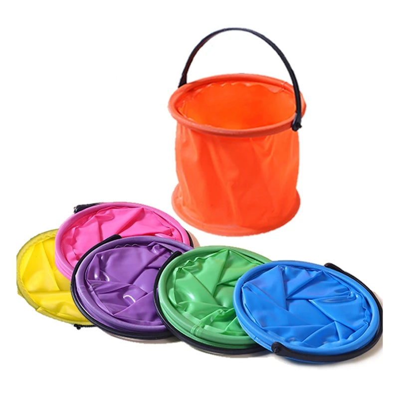 1Pc Beach Sand Play Bucket Toy Folding Collapsible Bucket Gardening Tool Outdoor Sand Pool Play Tool Toy Kids Summer Favor