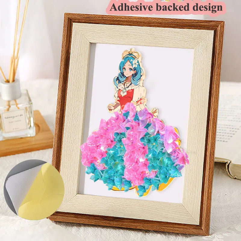 Painting Sticker DIY Craft Toys Kid Art Girls Poking Princess Dress/Animal Handmade Magical Children Gifts Poke Girl/Boy Gift