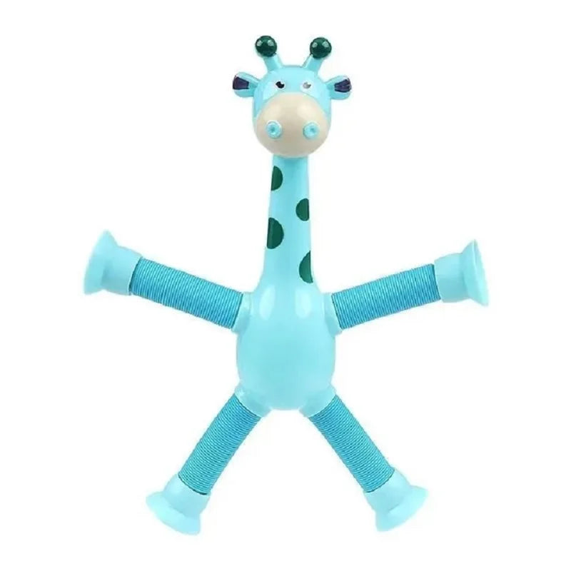 Children Suction Cup Toys Pop Tubes Stress Relief Telescopic Giraffe Hand Toys Sensory Bellows Toys Anti-stress Squeeze Toy