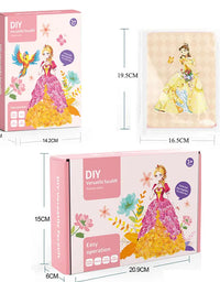 Painting Sticker DIY Craft Toys Kid Art Girls Poking Princess Dress/Animal Handmade Magical Children Gifts Poke Girl/Boy Gift
