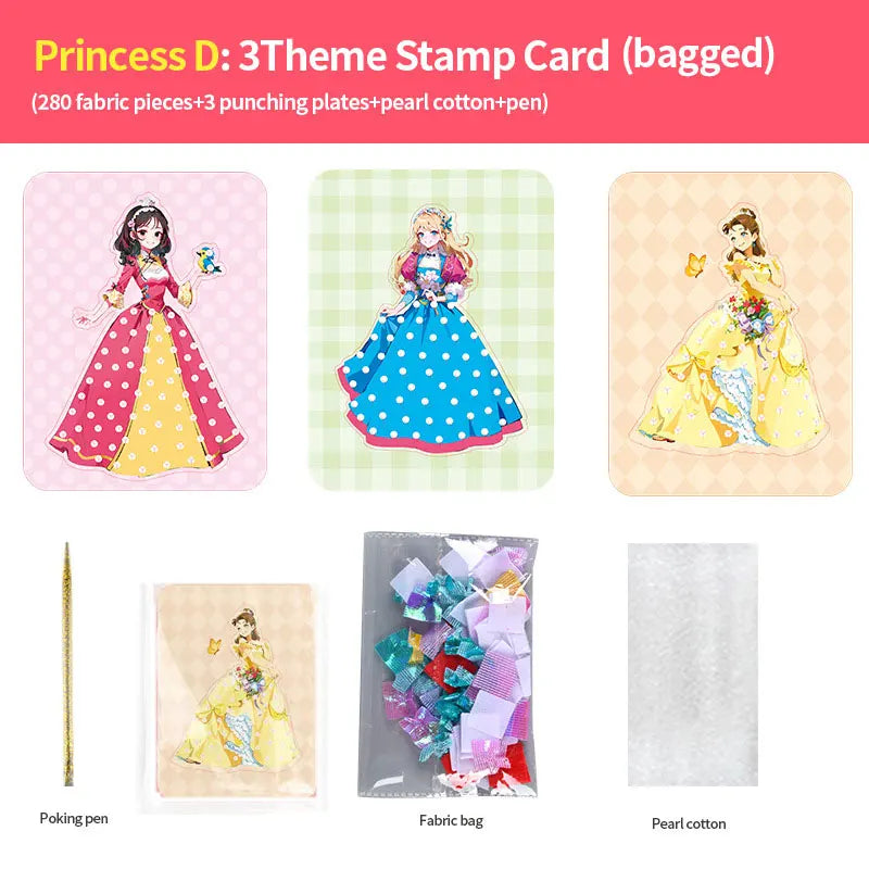 Painting Sticker DIY Craft Toys Kid Art Girls Poking Princess Dress/Animal Handmade Magical Children Gifts Poke Girl/Boy Gift