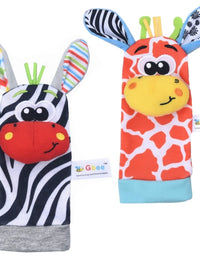 Newborn Baby Toy 0-12 Months Baby Socks Toys Baby Rattles Toys Animal Socks Wrist Strap Rattle Infant Foot Socks Bug Wrist Strap
