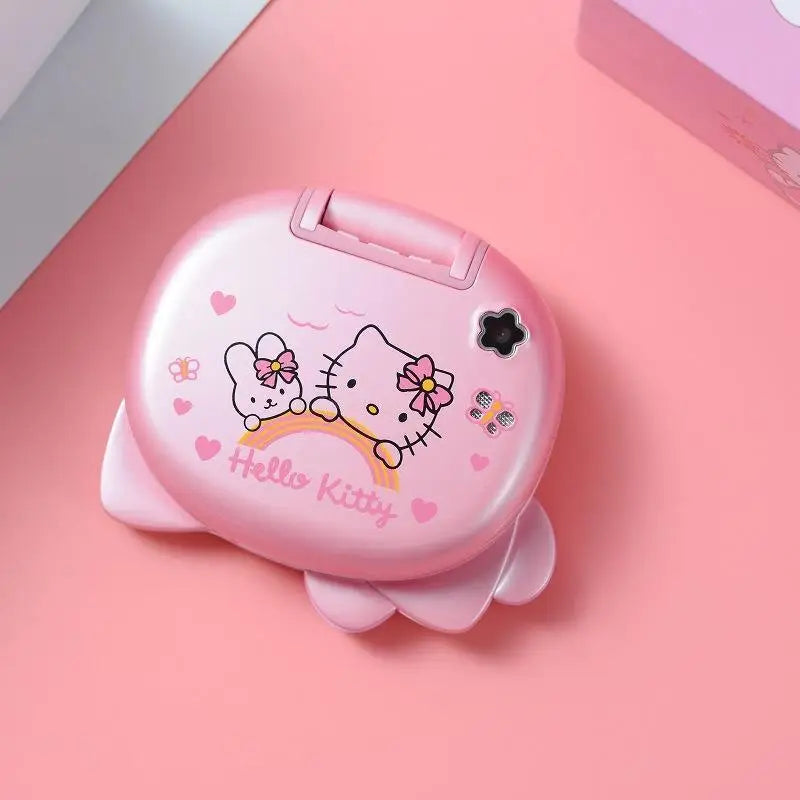 Sanrio Hello Kitty New Model Children Mini Small Cell Phone Flip Cover Student Smartphone Photo Shooter Music Birthday Gifts