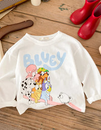 Trendy Brand Disney Children T-shirt Long-sleeved Tops Spring/autumn Clothing Kids Bottoming Shirt Cartoon Crewneck Girl Blouse
